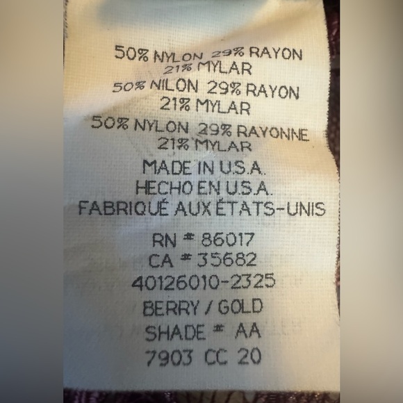 Bebe Y2K Women's Floral Sheer Lace Ruffled Blouse w/ Gold, Wine & Deep Pink Hues - Picture 10 of 16